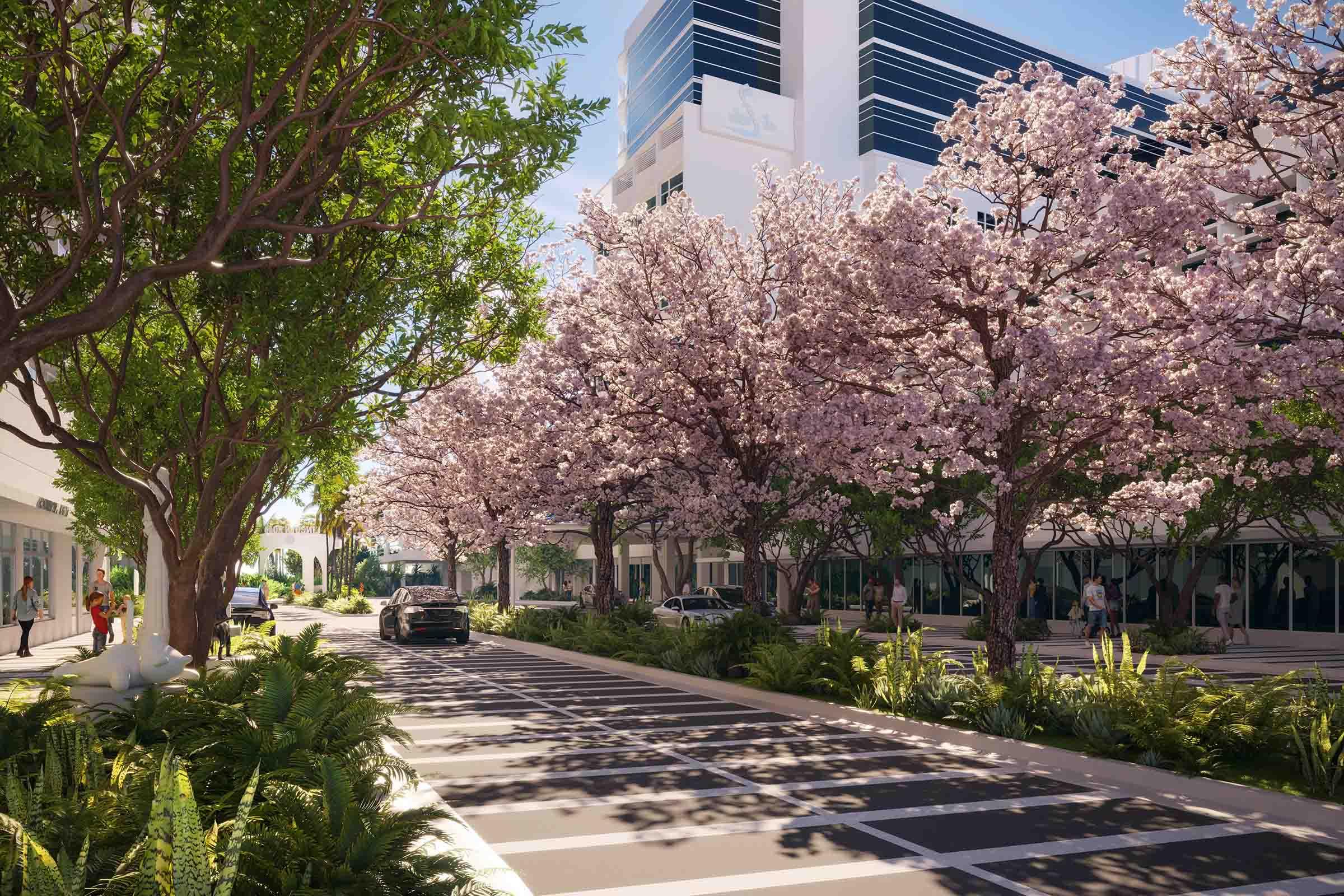 Rendering of Ritz Carlton South Beach Lincoln Road Cherry Blossoms